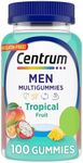 Centrum Men's Multivitamin Gummies, Tropical Fruit Flavors Made from Natural Flavors, 100 Count, 50 Day Supply