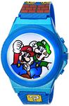 Accutime Kids Nintendo Super Mario Kart Luigi Bowser Digital LCD Quartz Wrist Watch, Cool Inexpensive Gift & Party Favor for Toddlers, Boys, Girls, Adults All Ages, Blue Mario Luigi, Kids Digital Wrist Watch