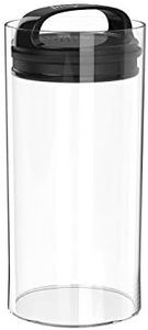 Prepara Evak Fresh Saver, Medium-Tall Airless Canister with Black handle, 2.3 Quart, Clear