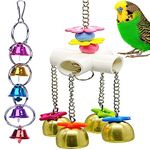 Fejapa Parrot Bells Toy with Sweet Sound for Pet Budgie Parakeet Cockatiel Conure Macaw African Grey Cockatoo Amazon Lovebird Budgie Finch Canary Cage Perch