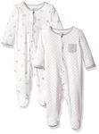 Little Me Baby 2 Pack Footies, White/Multi, 3 Month