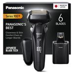 Panasonic Series 900+ ES-LS9A Wet and Dry 6-Blade Electric Shaver for Men - Responsive Beard Sensor, Precise Clean Shaving with Cleaning & Charging Stand