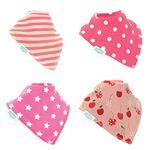 Ziggle - Bandana Dribble Bibs - Cotton Front Baby Bibs Newborn to 24 Months - Newborn Baby Gifts - Baby Bibs for Comfortable Kids - Pretty Pinks