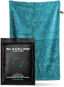Blackline Car Drying Towel - 2ftx3ft XL-Popular Pick Among Detailing Pros -Aqua 1300 GSM Microfiber Accessory - Absorbs Over 8lbs of Water - Leaves No Streaks, Spots or Scratches - Dries an Entire Car