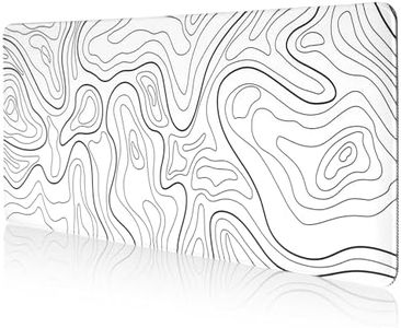 DAWNTREES White Desk Mat,90x40cm,Gaming Mouse Pad,Topographic Desk Pad Black and White Mouse Mat for Keyboard with Anti-Slip Rubber Base(90x40cm, White Topographic)