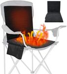 Heated Camping Chair, Heated Seat Cushion USB Powered Heating Pad for Folding Camping Chair 3 Mode Heated Camping Chair with Power Bank Pocket for Winter, Camping Essentials, No Power Bank