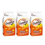 Pepperidge Farm Goldfish Baked Snack Crackers Cheddar Flavoured | Baked with Real Cheese | 187g x 3