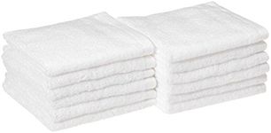 Amazon Basics Quick-Dry Washcloth - 100% Cotton, 12-Pack, White