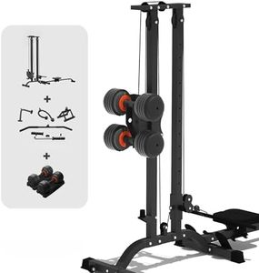 TOUSAINS Cable Machine Home Gym CR63, 330 Lbs Plates Loaded Cable Crossover Machine, 2 in 1 Functional Trainer with Rowing Machine, Space Saving Design for Home Gym with 110lbs Dumbbells