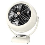 Vornado VFAN Sr. Vintage Fan | Large Retro Metal Air Circulator for Cooling & Decor | 3 Speeds, Adjustable Tilt | Vintage White