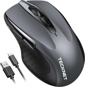 TECKNET Bluetooth Mouse – 4800DPI, Grey Wireless Computer Mouse