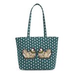 Vera Bradley Women's Small Vera Tote Bag, Handbag, French Hen-Recycled Cotton, One Size