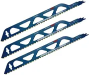 BOSWEI 18 inch 36TPI Reciprocating Saw Blade Demolition Masonry Hard Alloy Saw Blades, Pruning Blades Suitable for Cutting Plastic, Porous Concrete, Brick（3Pcs）