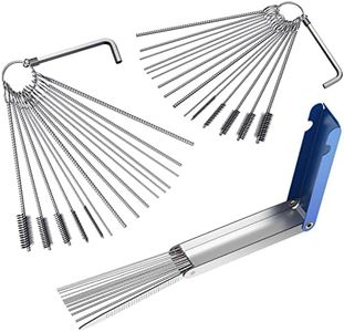 AUTOUTLET Kit de Nettoyage pour Gicleurs de Carburateur 20 Aiguilles de Nettoyage 10 Outils de Nettoyage de Brosse et 2 Clé Hexagonale CRV pour Carburateur de Moto ATV Soudeur Carb Jet Clean