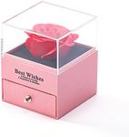 Qimily Red Rose Jewelry Gift Box,Birthday Gifts for Women Mom Girlfriend Wife, Eternal Rose Enchanted Flower for Mothers Day Anniversary (Pink Gift Box)