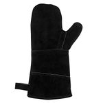 Yardwe Heat Fire Resistant Glove Stove Oven Mitt for Fireplace Grill Welding BBQ Pot Holder