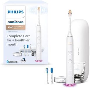 Philips Sonicare DiamondClean Smart 9500 Electric Toothbrush, Sonic Toothbrush with App, Pressure Sensor, Brush Head Detection, 5 Brushing Modes and 3 Intensity Levels, White, Model HX9923/01