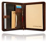 The Antiq Genuine Leather Padfolio, Zipper Portfolio with 13” Laptop Pocket, Leather padfolio with Antique Metal Zipper Closure, Business Portfolio, A4/Letter Size Padfolio