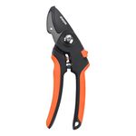 Sharpex Anvil Pruning Shears – Carbon Steel Teflon Blades, Ergonomic Cushion Grip, Cuts Branches up to 1 Inch – Tree Trimmers Secateurs & Plant Cutter for Home Gardening