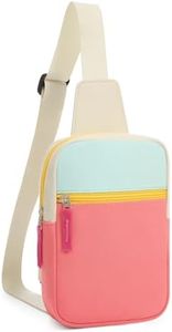 cotmcor Valentines Day Gifts for Kids: Fanny Pack Birthday Gift for 8 9 10 11 12 Year Old Teen Girls Trendy Stuff, Preppy Colorblock Crossbody Bag Adjustable Sling Belt Bags Purse for Travel Outdoor