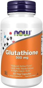 Now Foods, Glutathione, 500 mg, 60 Capsules végétales, Testé en Laboratoire, Hautement Dosé, Sans Gluten, Sans Soja, Végétarien