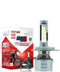 FABTEC Max5 H4 LED Headlight Bulbs for Bikes, Motorcycles & Scooty 30w/3000 Lumens Super Bright 6000K Pure White Conversion kit Driving Headlamps, (A2 Series) (Pack of 1)