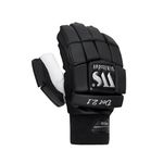 WHITEDOT Sports Leather Whitedot Dot 2.1 Cricket Batting Gloves||Suitable for Mens|Adult|Large Right Hand||Black