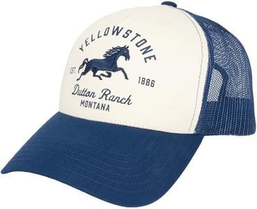 Concept One Womens Yellowstone Trucker Adjustable Snapback Mesh Baseball Hat with Curved Brim, Navy