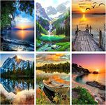 6 Pack Paint by Numbers,Paint by Numbers for Adults Beginner, Adult Paint by Number DIY Landscape Oil Painting for Home Wall Decor 12X16 Inch