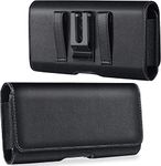 TDG Pu Leather Mobile Belt Pouch Holster for 6.7 inch Apple iPhone Smartphones & Mobiles (Black, 6.7)