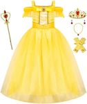 Avady Princess Dresses for Girls Off Shoulder Layered Princess Costume Birthday Party Halloween Christmas Dress Up