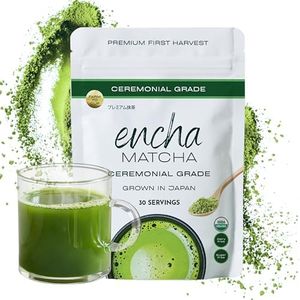 Encha Ceremonial Grade Matcha Powder - First Harvest Organic Japanese Matcha Green Tea Powder, From Uji, Japan (60g/2.12oz)