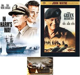 John Wayne Double Feature in Harm's Way & The Green Berets 2 DVD Set Includes Glossy Print WWII Art Card
