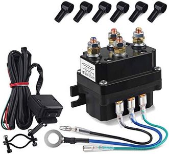 WATERWICH 12V 250A Winch Relay Winch Solenoid Contactor Winch Rocker Thumb Switch Combo with 6 Protecting caps Universal for ATV UTV 2000-5000lbs Winch