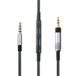 NewFantasia Cable Compatible with Sennheiser HD598, HD598 SE, HD518, HD598 Cs, HD598 SR, HD599, HD569, HD579 Headphone, Remote Volume & Mic Compatible with iPhone iPod ipad Apple Devices 4.3FT(Gray)