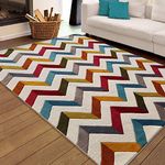 Carpet Campus Rugs USA Bright Feature a Medley of Multi Color Tones for Modern Interior Expression Carpets for Home Living Room (4 x 6 Feet, Multi02)