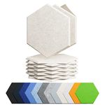 Amantech 12 Pack Acoustic Panels Self Adhesive Sound Proof Foam,High Density Sound Acoustic Foam Panel,12X10.23X0.4 Inch Hexagon Wall Panels in Home,Office,Reccording Room,Studio(Beige)