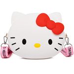 Kawaii Kitty Bag Cute Kitty Wallet Cartoon Animal Silicone Bag Kitty Cat Purse for Girls Birthday Gifts, White, Cute