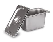 Malabar Stainless Steel Gn Pan, Gastronorm Pan with Lid (1/9 100mm)