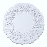 100 White Round Paper Lace Doilies by The Baker Celebrations; Extra Thick Made in Canada (10-inch)