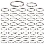 Nysen 120 Pcs 1 inch / 0.8 inch (25mm / 20mm) Round Key Rings Bulk Metal Split Rings Flat Thick Key Chain Rings for Crafting DIY Making Key Organization (60Pcs for Each Size)