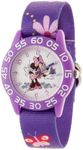 Disney Minnie Mouse Kids' Plastic Time Teacher Analog Quartz Nylon Strap Watch, Lt Purple/Purple Multi