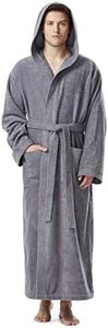 Arus Men's bathrobe with hood, extra long, 100% cotton terry, man´s size: XXL long, unisex size: XXL-3XL long, Grey