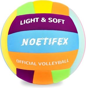 Noetifex Soft Volleyball-Super Soft Fabric Light Volleyball for Indoor Practice Safe and Quiet Kids Youth Beginners House Yard Training Practice Games(Deflated)
