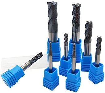 8pcs 2-12mm CNC Square Nose End Mills,Carbide Tungsten Steel 4 Fultes Milling Cutter, Router Bits Rotary Bits Tool Straight Shank 2-12mm