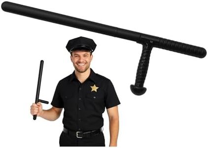 Nicky Bigs Novelties Deluxe Costume Prop Police Club Baton Hollow Plastic, 22.5 Inches Long, Black
