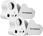 VIVOSUN 2-Pack 30X 60X Illuminated Jewelers Loupe Foldable Magnifier with LED Light for Jewelry Gems Watches Coins Stamps Antiques