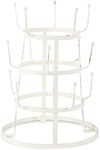 INDIAN DECOR. 38473 Modern 3 Tier Countertop or Pantry Vintage Metal Wire Tree Stand for Coffee, Glasses, and Cups, 15 Mug Capacity - White