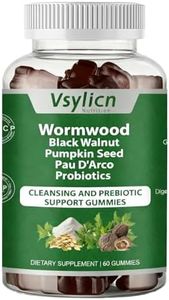 Candida Cleanse - Gut & Colon Support - Wormwood, Black Walnut, PAU D’Arco for Men & Women - Herbal Supplement for Gut Detox Cleanse and Digestive - 60 Gummies