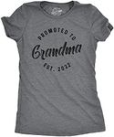 Womens Promoted To Grandma 2022 Tshirt Funny New Baby Family Graphic Tee (Dark Heather Grey) - 3XL